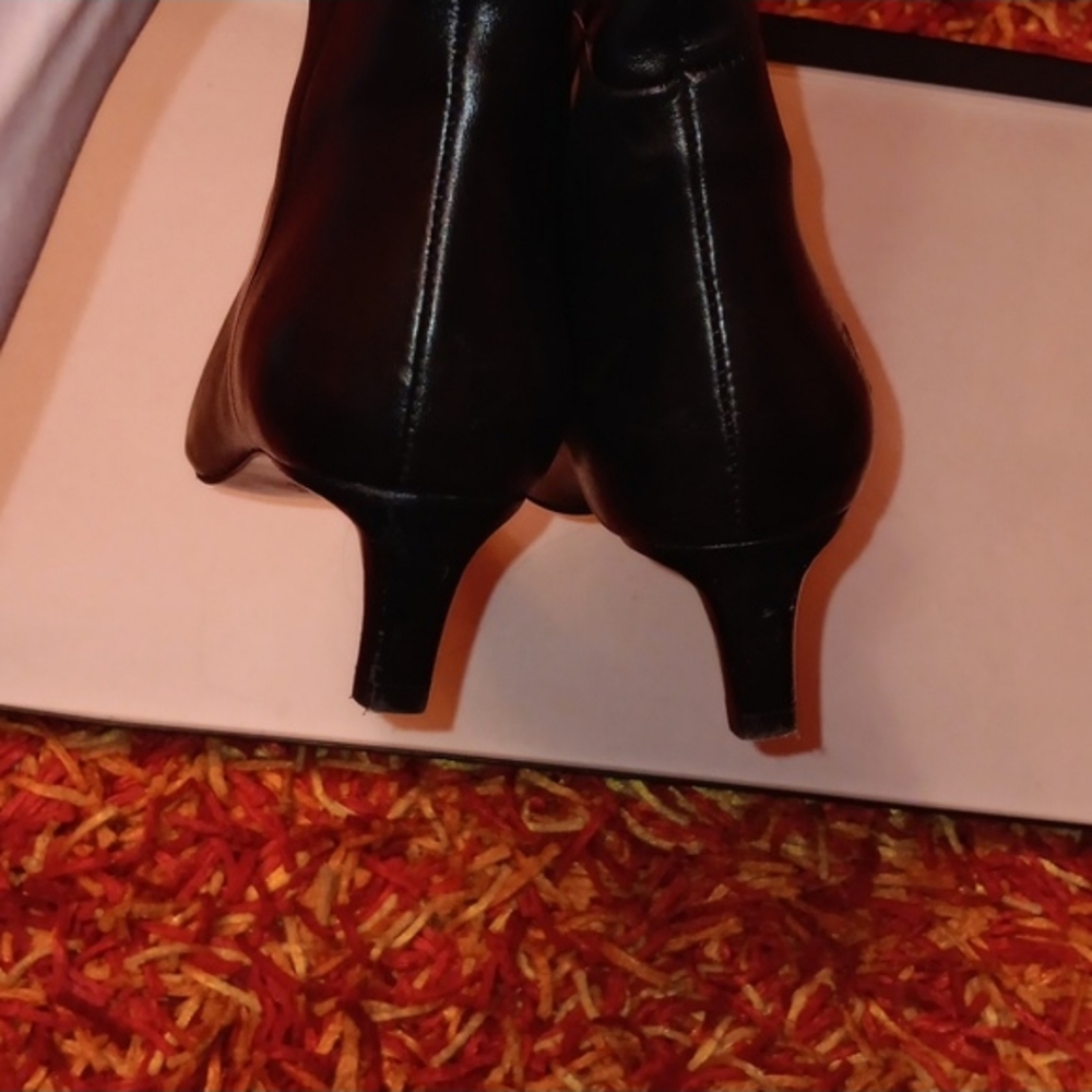 Mango Genuine Leather Boots With Square Toe and Kitten Heel - Picture 6 of 13
